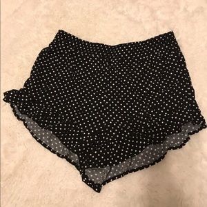 Black polka dot shorts